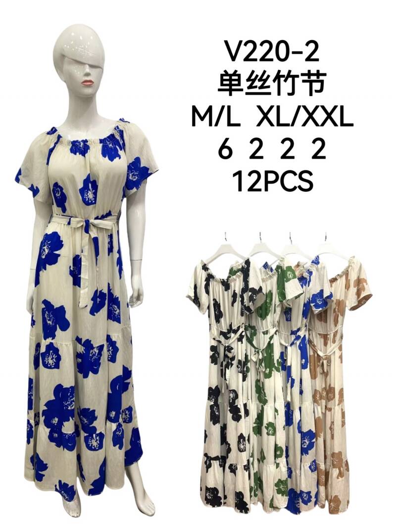 Sukienki damskie Roz M/L-XL-2XL, Mix kolor Paczka 12 szt